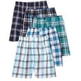 thumbnail image 2 of Fruit of the Loom 5Pack Boy's Plaid Boxers Boxer Shorts Kids Underwear M, 2 of 2