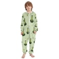 thumbnail image 2 of Soft Big Kids Onesie Pajamas Cozy Loose-Fit Jumpsuits for kids with Pockets for Christmas Lounge & Play Cute Frogs on Lily Pads, 2 of 8