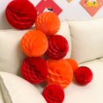 thumbnail image 3 of 3 Pcs Wedding Decoration  Hanging Heart Shape Symmetric Paper Prom Decor Solid Color Hanging Honeycomb Flowers Party Favor, 3 of 10