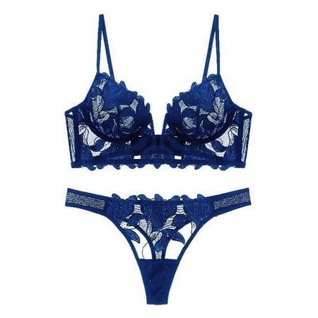Blacks&Fridays Deal 2024 WIZUTIZ Cosplay Lingerie for Women 2pcs Valentine Holiday Gift Underwear Corset Thin Sponge Transparent Bra With Large Chest&Small Lace Women s Sexy Lingerie Bra Set