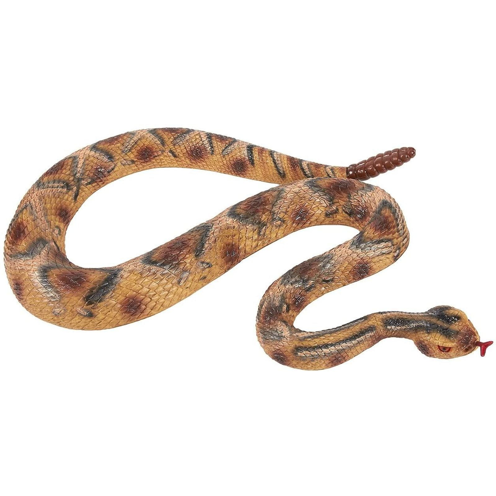 Realistic Beautifully Detailed Hand Painted Rattlesnake Snake Plastic PVC Figure 