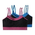 thumbnail image 2 of Nfurl Sports Bras for Women 2 Pack Seamless Wirefree Spaghetti Strap Bra Breathable Stretchy Gym Workout Yoga Bras Medium Support Watermelon Red L, 2 of 9