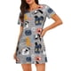 thumbnail image 1 of Fotbe Dog Bata de Dormir para Mujer con Estampado, Camisón de Algodón de Manga Corta, Ropa de Dormir Casual, 1 of 6