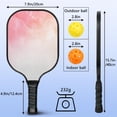 thumbnail image 4 of Pickleball Paddles Set Of 2, Fiberglass Surface, Fluid Smoke Aurora Art Style, 4 Balls & Bag, 4 of 5