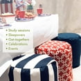 thumbnail image 3 of Majestic Home 85907239033 Navy Sea Horse Small Pouf, 3 of 5