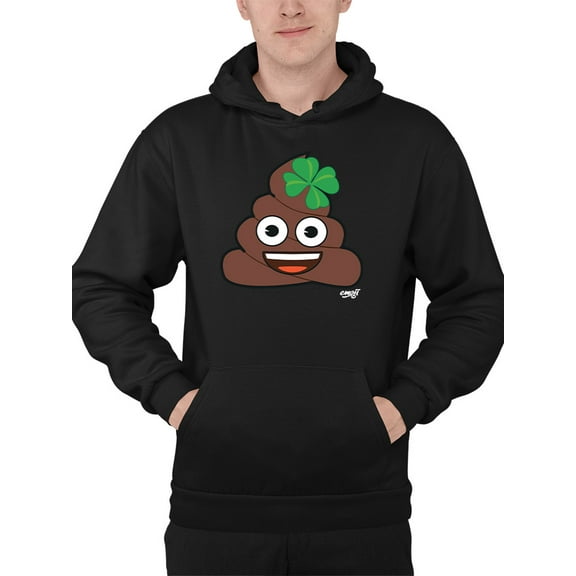 Lucky Poo Emoji - Fun Clover Charm Design Men's Hoodie