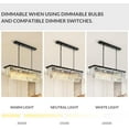 thumbnail image 5 of HOOMEDELIER Modern Luxury Rectangular Crystal Chandelier with 7 Lights Hanging Ceiling Pendant Light for Dining Room , 5 of 8