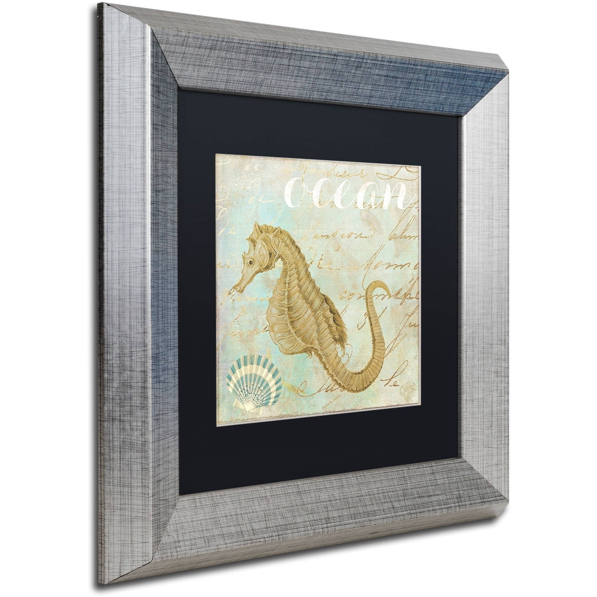 Trademark Fine Art "Turquoise Beach III" Canvas Art by Color Bakery Black Matte, Silver Frame