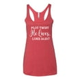 thumbnail image 2 of Wild Bobby Plot Twist He Lives Luke 24:23 Inspirational/Christian Women Tri-Blend Racerback Tank Top, Vintage Red, Medium, 2 of 5