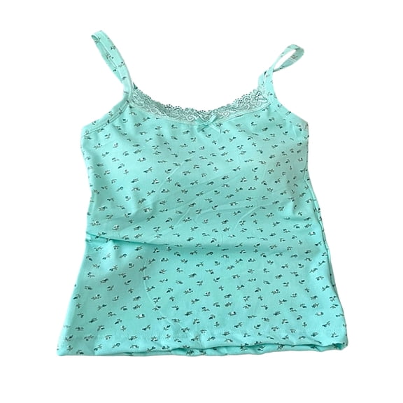 Bulit-in Bra Floral Tank Tops for Women Summer Spaghetti Strap Lace Trim Cami Shirts Sleeveless Dressy Casual Blouses