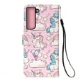 thumbnail image 4 of SaniMore for Samsung Galaxy S21 FE 6.4" Magnetic Flip Wallet Case, PU Leather Case with Card Slot & Kickstand Wrist Strap Shockproof Protective Case for Men Ladies, Pink Horse, 4 of 6