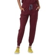 thumbnail image 1 of Mediclo Women's Medical Scrub Pants - Catalina 7 Pockets Elastic Drawstring Waist Eco Friendly Sustainable FYSEL Fabric Tapered Leg Jogger Workwear Burgundy FB2060RBGD06 M, 1 of 7