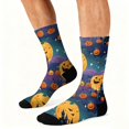 thumbnail image 6 of Halloween Socks Funny Halloween Pumpkin Novelty Crazy Crew Socks for Men Women Casual Athletic Breathable Mid Calf Anti Slip Socks Purple, 6 of 7