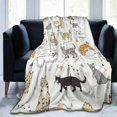 thumbnail image 5 of Doodle Cat Blanket Gifts for Kids Adults Soft Warm Lightweight Cozy Animal Cartoon Cat Throw Blankets for Couch Bedroom Sofa Living Room Decor 50x60in, 5 of 6