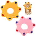thumbnail image 1 of Collier de Récupération pour Chat Réglable, 2 Pcs Forme Couronne Post-Chirurgical Protection Douce pour Chaton, Chats, Chiot (Rose & Jaune), 1 of 6