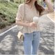 thumbnail image 5 of Camisa de corazón Blusa informal de verano con cuello en V y manga corta para mujer, albaricoque, XL Inevent AP001470-10B, 5 of 7