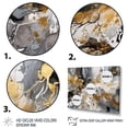 thumbnail image 3 of Designart "Grey Gold Delicate Abstract Brushstrokes IV" Abstract Marble Wall Decor, 3 of 5