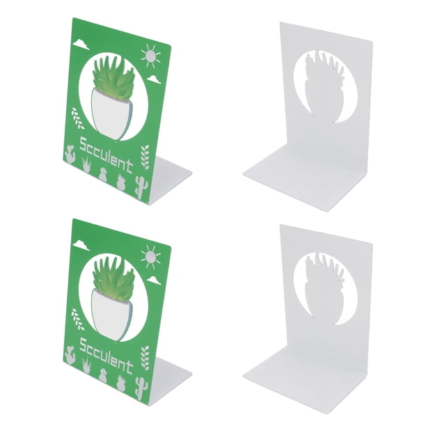 Sujetalibros De Metal, Extremos De Libros Antideslizantes Resistentes Duraderos Exquisitos Hermosos Bordes Redondeados 4 Piezas Para Escritorio Para Sala De Estudio Para Oficina Cergrey plantas suculentas