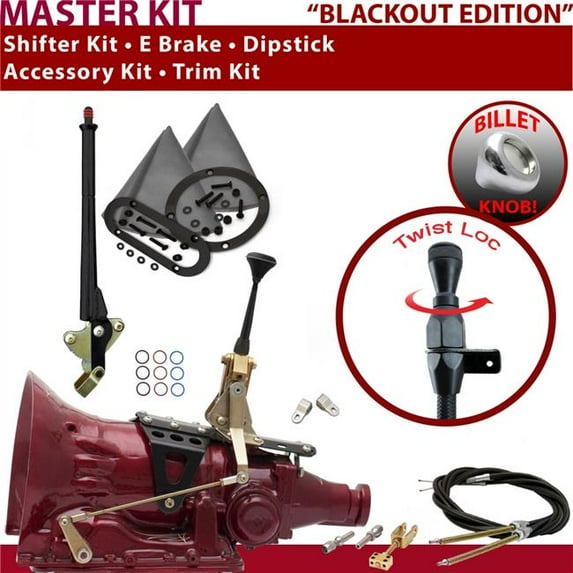 American Shifter TH200 Shifter Kit Black 6 in. E Brake Cable Clevis Trim Kit Dipstick for EC898