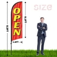 thumbnail image 4 of QSUM Open Sign Feather Flag with Pole Kit,8.2FT Open Advertising Flag, Open Business Sign,Open Windless Swooper Flag, 4 of 7