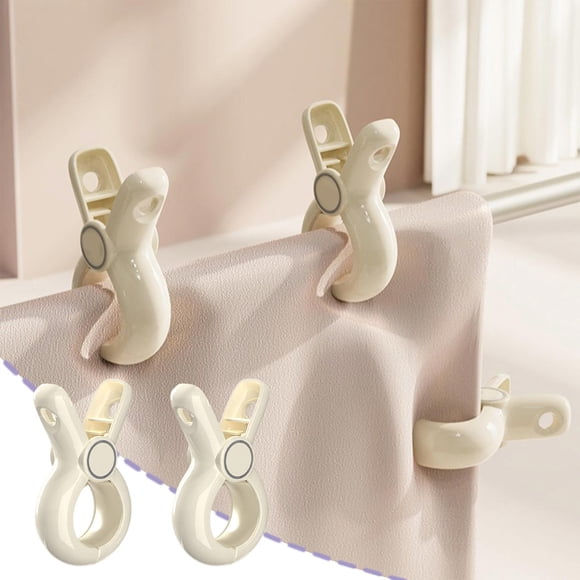 Pinzas para ropa de amplia apertura, paquete de 2, con agarres acolchados de silicona que no dejan marcas, soportes de plástico con resorte resistente para toallas, edredones, sillas de playa y uso