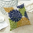 thumbnail image 4 of Navy Blue Summer Outdoor Pillow Covers 18x18 Inch Set of 2 Mustard Yellow Green Dahlia Floral Decor Throw Pillows Modern Geometry Flower Decorative Cushion Cases for Sofa Couch Bed Decorations, 4 of 6