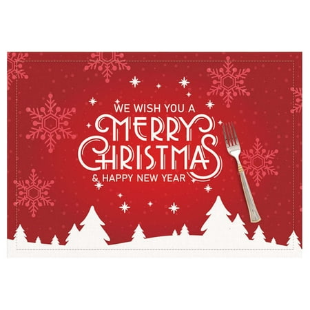 

NGTEVOOS Clearance Special Offers Placemat Merry Christmas Romantic Snowflake Red Placemat Heat Stain Table Mat Washable Table Mat Kitchen Table Decoration Accessories Black&Friday Offers