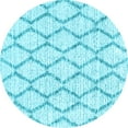 thumbnail image 1 of Ahgly Company Indoor Round Trellis Light Blue Modern Area Rugs, 4' Round, 1 of 4