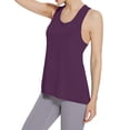 thumbnail image 3 of Sport Shirts for Women Sleeveless Cropped Tank Tops Scoop Neck Camisole Yoga Shirts Athletic Running Plus Size Gym Clothes (Purple,S), 3 of 6