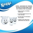 thumbnail image 7 of Kool-Aid Man 64-Ounce Glass Pitcher and Two 16-Ounce Pint Glasses, 7 of 7