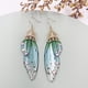 thumbnail image 5 of Pendientes de mariposa con gancho para la oreja S925, elegantes pendientes largos de hada, pendientes frescos de color degradado con alas de cigarra, 5 of 6