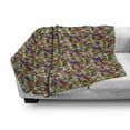 thumbnail image 3 of Colorful Soft Flannel Fleece Throw Blanket, Rainbow Colored Abstract Ornaments Hand Drawn Composition Retro Seashell Design, Cozy Plush for Indoor and Outdoor Use, 50" x 70", Multicolor, by Ambesonne, 3 of 6