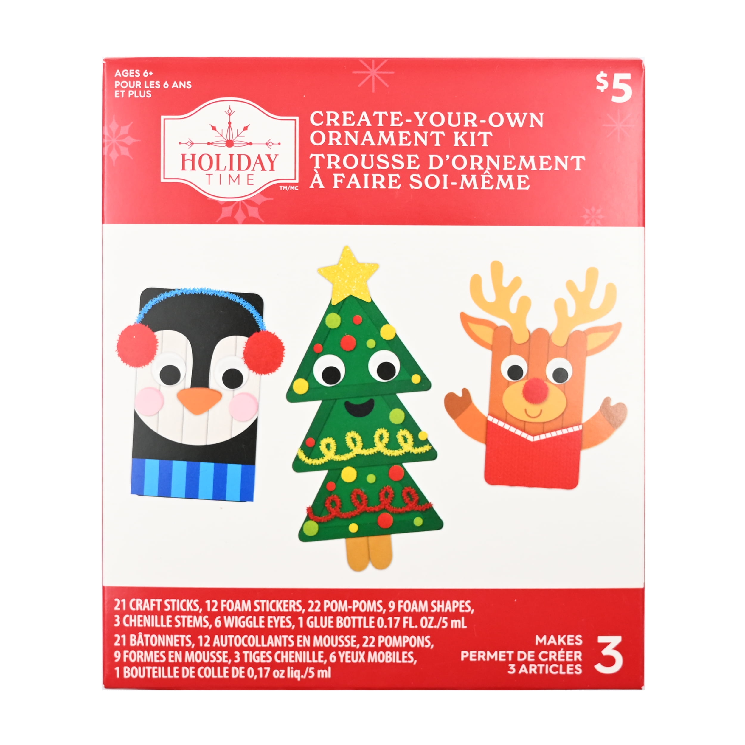 Create-your-own ornament craft kit, HOLIDAY TIME PL CRAFT KIT TREE