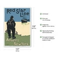 thumbnail image 2 of Antwerp (Anvers) Belgium To New York - Red Star Line - Vintage Ocean Liner Travel Poster by Henrick Cassiers c.1900s - Master Art Print (Unframed) 13in x 19in, 2 of 4