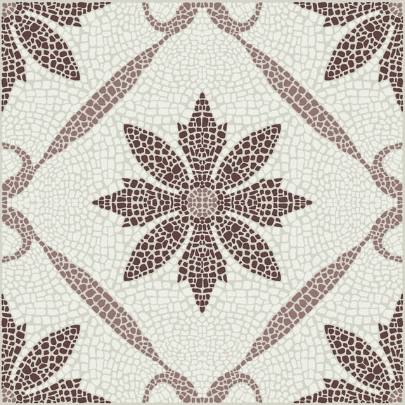 FloorPops Jamila Burgundy Peel and Stick Floor Tiles