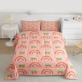 thumbnail image 2 of jejeloiu Boho Rainbow Queen Comforter Set,Cute Kawaii Rainbows Bedding Comforter Set For Girls Teens Reversible 3 Pieces, 2 of 8