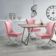 thumbnail image 3 of Foredo Elegant Velvet Dining Chairs Set of 2,  Luxury Upholstered Dining Chair with Metal Legs, X-Legs Tufted Side Chair for Dining Room Living Room, Pink, 3 of 8