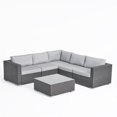 thumbnail image 1 of Noble House Ensemble de Canapé Sectionnel en Osier d'Extérieur Santa Rosa 6 Pcs en Granit, 1 of 20