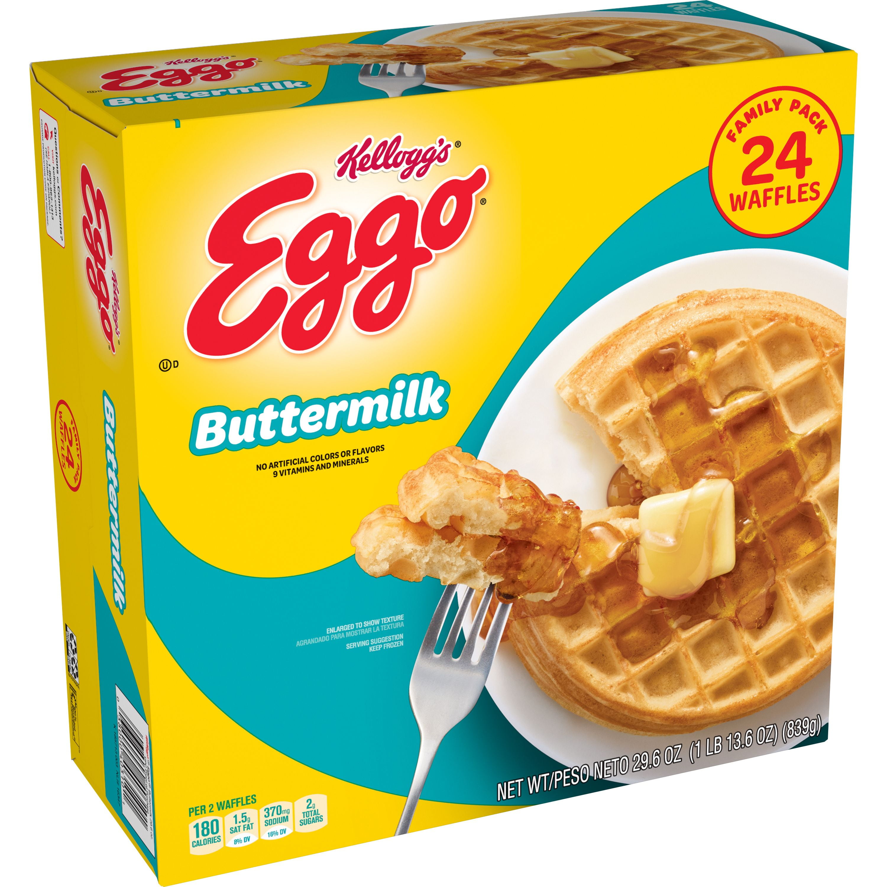 Kellogg's Eggo, Frozen Waffles, Buttermilk, Family Pack, 24 Ct, 29.6 Oz