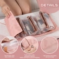 thumbnail image 2 of Detachable Cosmetic Bag, 4 in 1 Portable Mesh Makeup Bag, Hanging Roll Up Travel Toiletry Bag, Water Resistant Makeup Organizer Pouch, Hanging Toiletry Bag, Pink, 2 of 7