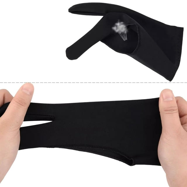 unbranded 4Ud Guantes Para Dibujo Dos Dedos Antisudor De Spandex Para Pintura Y Negro
