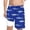 Blue, variant on Boys Swimwear Set Casual Printed Shorts Lace Up High Waisted Loose Pants Scrubs for Boy Set,White,10T=150