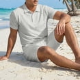 thumbnail image 5 of Miqool Mens Big & Tall Short Sets 2 Piece Outfits Summer Tracksuits Casual Short Sleeve T-Shirt and Shorts Set with Pockets, 5 of 8
