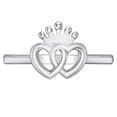 thumbnail image 2 of AFFY Two Heart United Crown Bypass Promise Ring 14k White Gold Over Sterling Silver for women Ring Size-5, 2 of 4