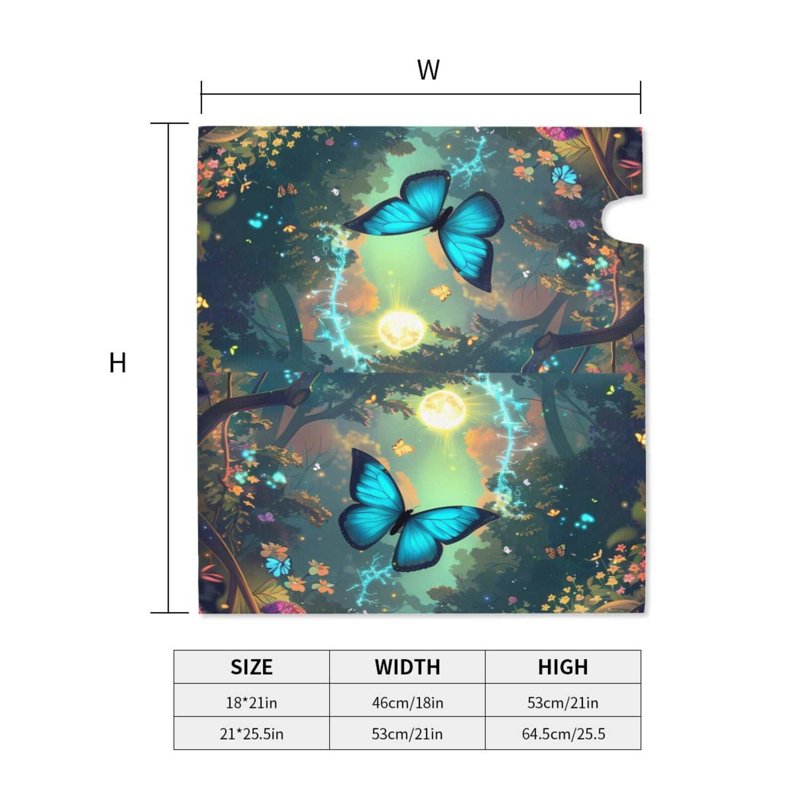 Logiee Enchanted Forest Butterfly A Print Post Letter Box Wrap Decor, Mailbox Cover Suitable for Standard Mailbox and Large Size Mailbox,Outdoor Yard Decoration-25.5x21 in