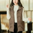 thumbnail image 6 of Htigea Puffer Vest for Women Lightweight Zip Up Quilted Vests Padded Gilet Solid Sleeveless Jacket with Pockets Khaki XXL, 6 of 9