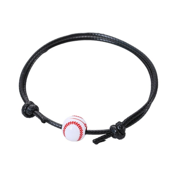 Pulsera con dije de bola ajustable e inspiradora para adolescentes, equipo escolar y niños. Béisbol