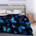 thumbnail image 4 of Butterfly Blanket Blue Butterflies Throw Blanket Ultra Soft Flannel Beautiful Butterfly Blanket Gifts for Adults Kids 50\\, 4 of 6