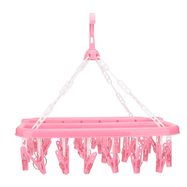 Perchero para colgar ropa, 32 clips para el hogar, tendedero plegable, perchero para ropa, máxima comodidad