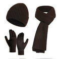 thumbnail image 4 of Winter Beanie Hat Scarf Gloves, Warm Fleece Knit Hat Long Scarf Neck Warmer Touch Screen Winter Gloves Set Gifts for Women, 4 of 4